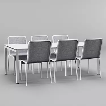 Elegant Outdoor Dining Set 3D model image 1 
