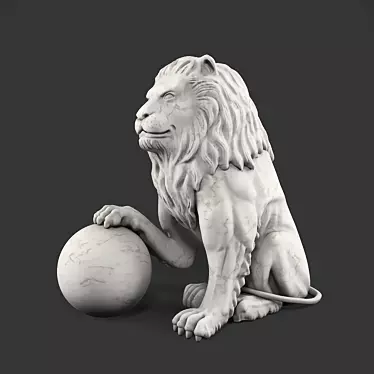 Majestic Lion Sculpture 3D model image 1 