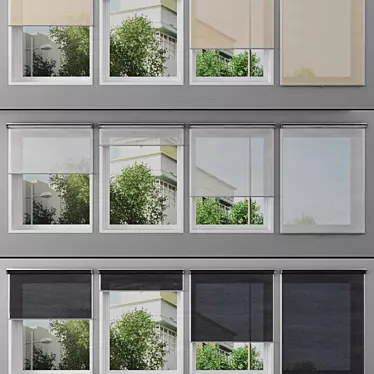 IKEA Roller Blinds - Window Coverings in Gray, White, Beige 3D model image 1 