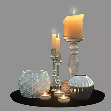 Elegant Candle Décor for Living Room 3D model image 1 