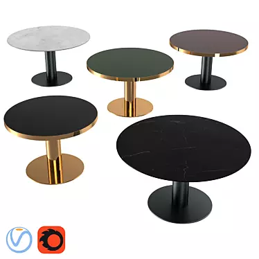 Premium Gubi Round Table Set 3D model image 1 