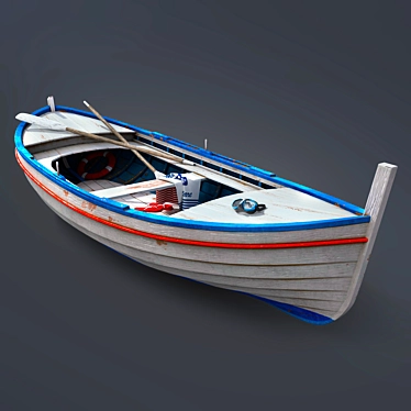 Rustic Wood Canoe 3D model image 1 