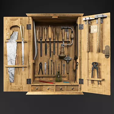 Carpenter's Cabinet: Complete Tool Set 3D model image 1 