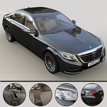 Mercedes W222 3D Model - High Polygon with Turbosmooth 3D model image 1 