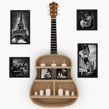 Musical Melody Guitar Decor 3D model image 1 
