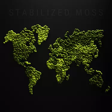 World Map Moss: Natural Interior Decor 3D model image 1 