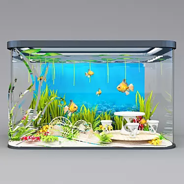 Sleek Aquarium Design 3D model image 1 