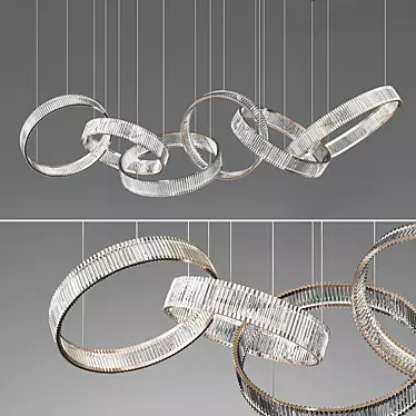 Sparkling Crystal Ring Chandelier 3D model image 1 