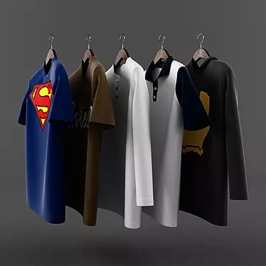 5-in-1 T-Shirt Collection 3D model image 1 