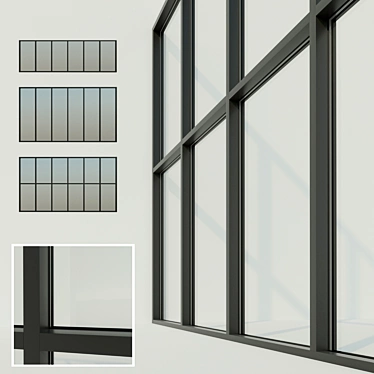 Panoramic Stained Glass Window: Elegant Glazing Solution 3D model image 1 
