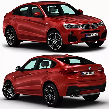 High-quality BMW X4 3D Model with Detailed Interior 3D model image 1 