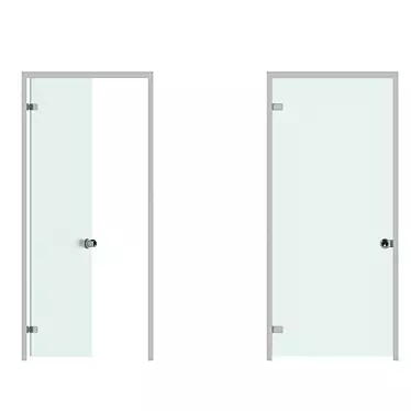 Crystal Clear Glass Doors 3D model image 1 