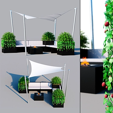 Sunshade: Stylish Outdoor Furniture Awning 3D model image 1 