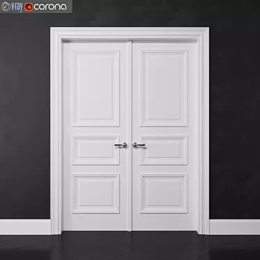 Elegant Interroom Double Door 3D model image 1 