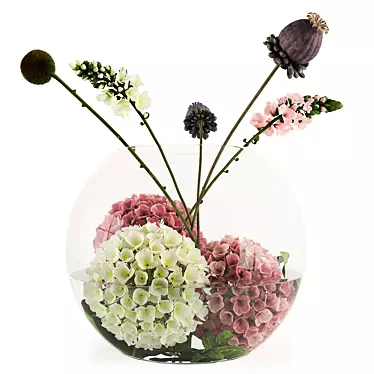Floral Aquarium: A Blooming Oasis 3D model image 1 