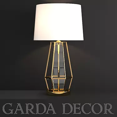 Garda Decor Glass & Gold Desk Lamp 3D model image 1 
