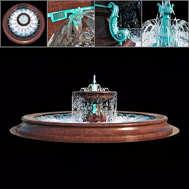 Grand Theater Fountain - Exquisite Interactive Design 3D model image 1 
