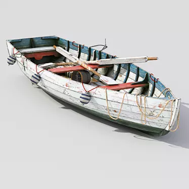 Vintage Wooden Fishing Boat 3D model image 1 