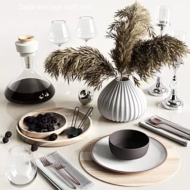 Reed-Inspired Table Setting 3D model image 1 