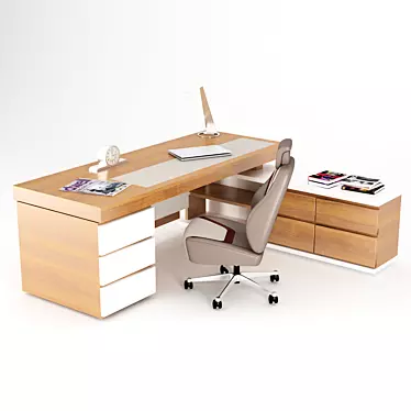 Executive Office Desk 3D model image 1 