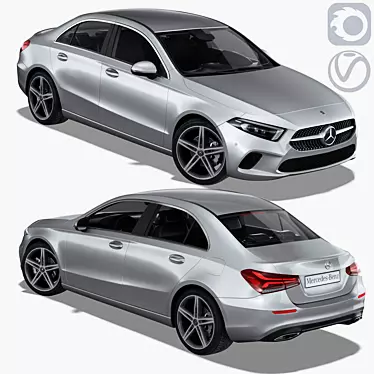 High Detail Mercedes A-klasse IV Sedan 3D model image 1 