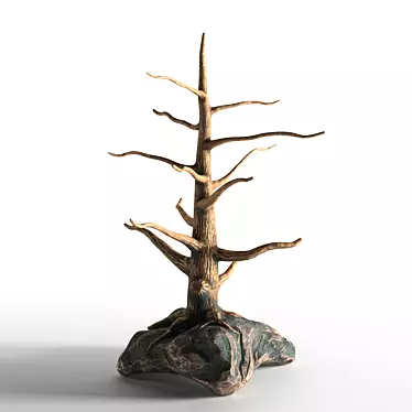 Bronze Tree Rock Jewelry Holder 3D model image 1 
