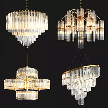Glistening Crystal Chandelier Collection 3D model image 1 