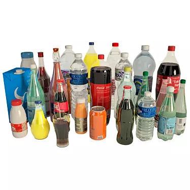3D Bottle Collection: Assorted Drinks 3D model image 1 