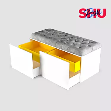 OM Storage Bench: Stylish Shoe Organizer 3D model image 1 