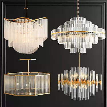 Glamorous Crystal Chandelier Collection 3D model image 1 