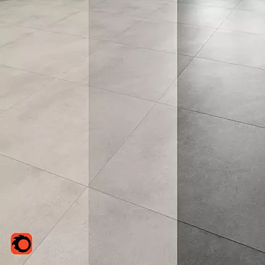 Concrete Shadow Floor Tiles: Textured Grey Finish 3D model image 1 
