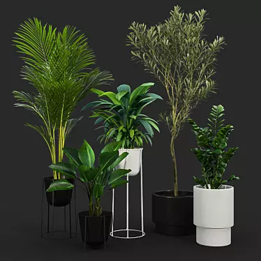 Modern Tower Plant Pots 3D model image 1 