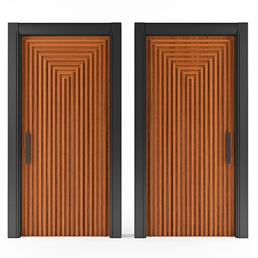 Grooved Wood Door - 145x275cm 3D model image 1 