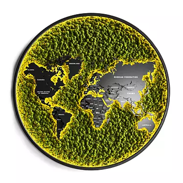 World Map Greenery: Illuminated Vertical Garden 3D model image 1 