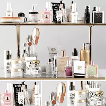 Beauty Essentials Kit: Perfume, Makeup, Cream 3D model image 1 