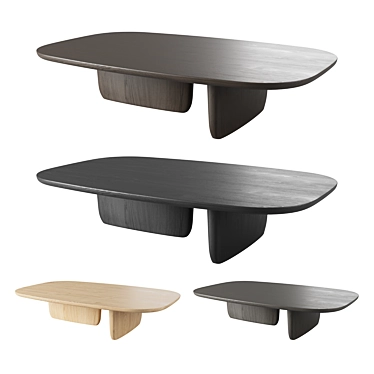 Modern B&B Italia Tobi-Ishi Oak Table 3D model image 1 