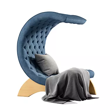 Lunar Glow: Illuminated Moon Chair 3D model image 1 