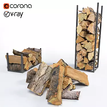 Premium Firewood Logs: Authentic, High-Quality, and Sustainable. 3D model image 1 