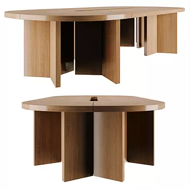 Spacious Meeting Table | 1500W x 3000L x 700H 3D model image 1 