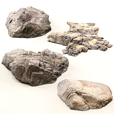 Seaside Stone Collection: 4 3D Beach Rock Models 3D model image 1 