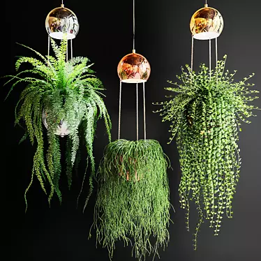Glowing Greenery: Ampel Plants in Pot Lamps 3D model image 1 
