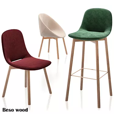Modern Beso Wood Chairs 3D model image 1 