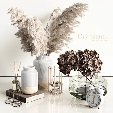 Botanical Bliss: Dry Plant Decor Set 3D model image 1 