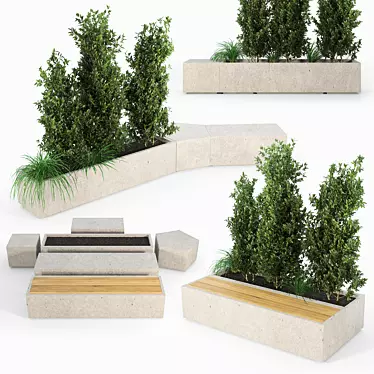 Modern Box Planter - Polys: 926 698 3D model image 1 