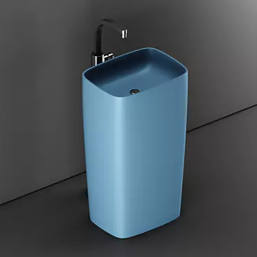 Sleek Ceramic Washbasin Set 3D model image 1 
