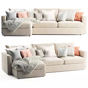 Luxurious Lounge II Sofa: Stylish & Spacious 3D model image 1 