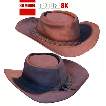 Premium Leather Hat: High-resolution, Retopologized Model 3D model image 1 