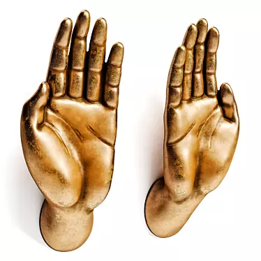 /Russian-English Translation/ Hands Handles, Vintage Bronze or Painted Wood, 64x47x165mm 3D model image 1 