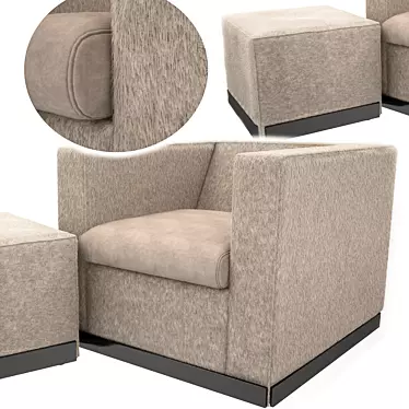 Luxury Minotti Suitcase Line & West: Stylish Chair and Ottoman 3D model image 1 