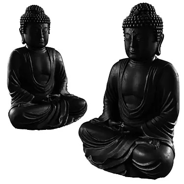 Elegant Buddha Metal Statue 3D model image 1 
